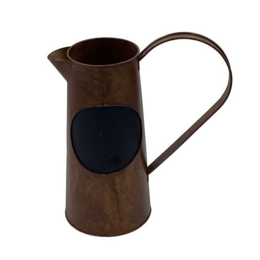 Watering Can Decor With Chalkboard Panel Painted Copper Look 12 1/2"